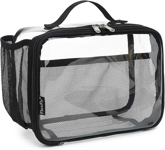 FlowFly Kids Lunch box Insulated Soft Bag Mini Cooler Back to School Thermal Meal Tote Kit for Girls, Boys,Clear