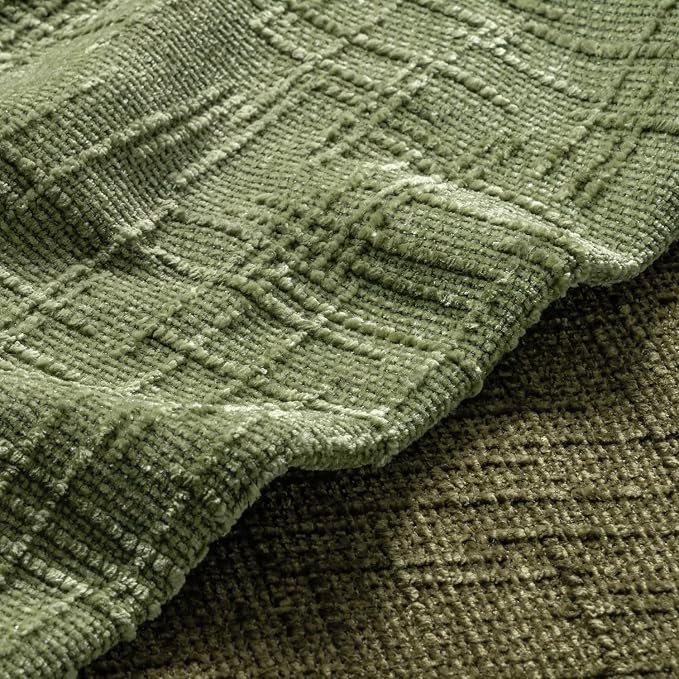 MIULEE Chenille Textured Throw Pillow Covers Sage Green 18x18 Set of 2 | Slubby Decorative Pillows, Boho Farmhouse Home Decor, Modern Neutral Cushion Covers for Couch Sofa Bed Living Room