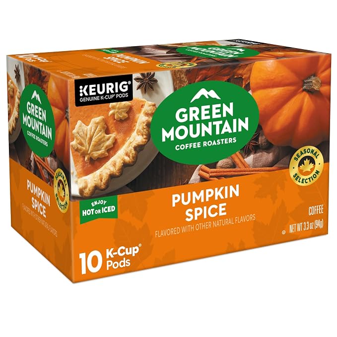 Green Mountain Coffee Roasters Pumpkin Spice, Keurig Single-Serve K-Cup Pods, Light Roast Coffee, 60 Count (6 Packs of 10)