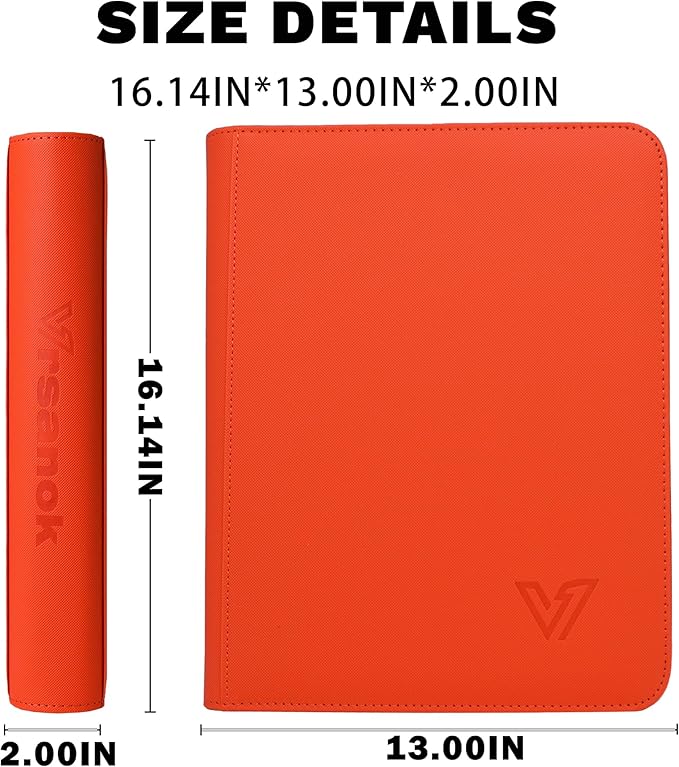 Top Loader Binder 9 Pocket,Holds 324 Top Loaders,Toploaders Binder 9 Pocket for 3" x 4"Rigid Cards,Double Sided Card Binder Abulm in 3"x4"Toploaders for Trading Cards