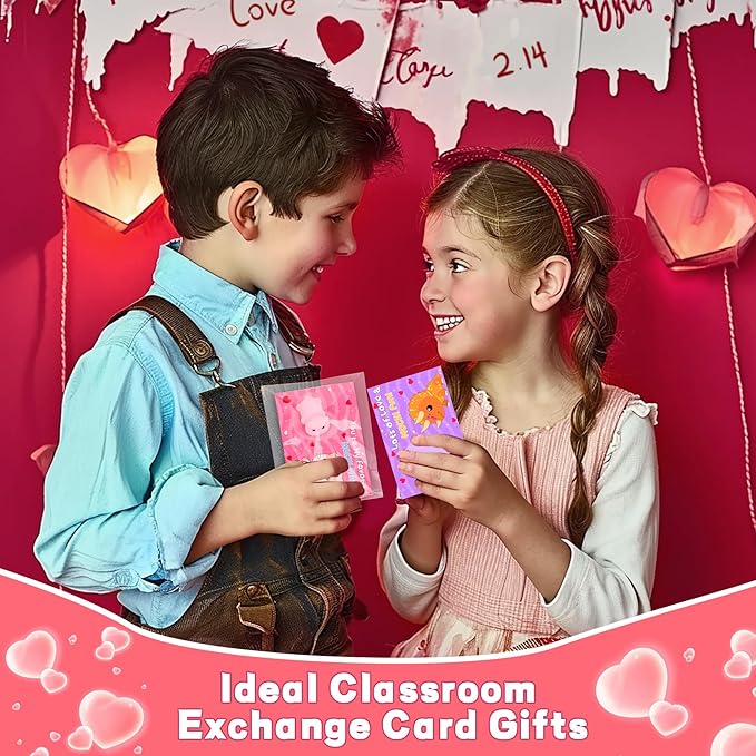 28 Pack Kids Valentines Day Cards with Cute Mochi Squishies Valentines Day Gifts for Kids Classroom, Valentines for Kids School Valentines for Class Exchange Cards Prizes Party Favors for Boys Girls