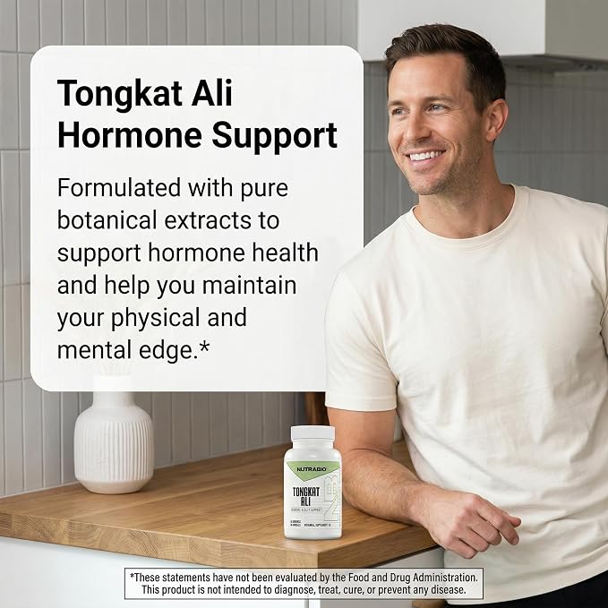 NutraBio Tongkat Ali Longjack 100 Supplement - Natural Support for Muscle Mass, Strength, Performance- Longjack Tongkat Ali for Men- 200mg per Capsule, 60 Servings