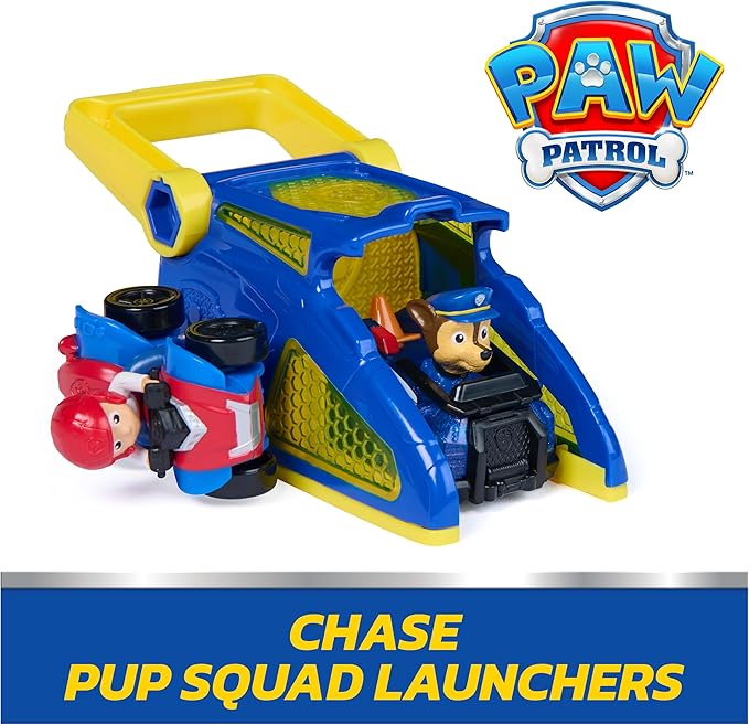 PAW Patrol Chase Pup Squad Launchers with Ryder Vehicle 2-Pack, Kids Toys for Boys and Girls Ages 3 and Up