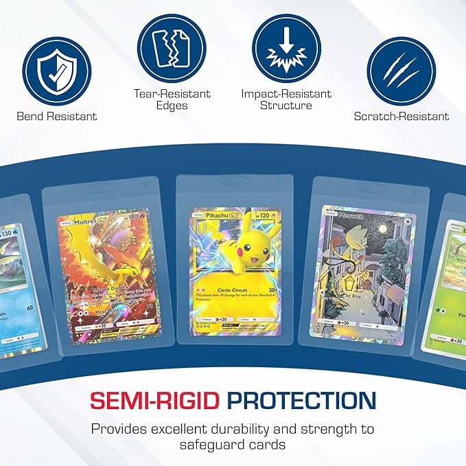 BCW Semi Rigid Card Holder #1 | 200 Pack | Semi Rigid Card Sleeves for Grading Submissions | Protective Holders for Sports & Trading Cards