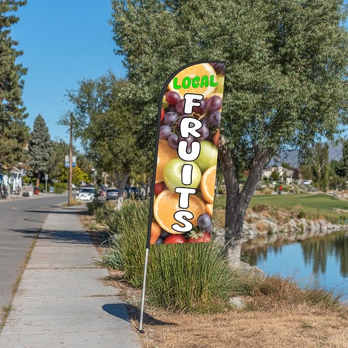 Fruits Feather Flag for Storefronts Fairs,6 FT (Flagpole Not Included) | Business Advertising Flag