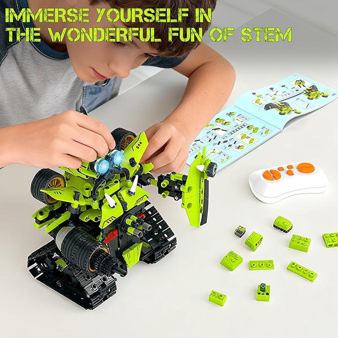 STEM Building Kits for Kids 6-14, 5in1 App & Remote Control STEM F1/Tank/Car/Robot Building Toys, Formula 1 Model Car Kits, 636 Pcs Educational Building Sets for Kid, Erector Sets Gifts for Boys Girls