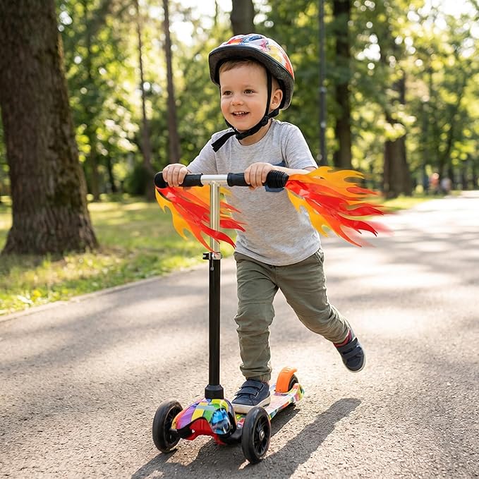 Flame Kids Bicycle Streamers, 10 Inches Flame Bicycle Tassels for Boys Girls, Colorful Bike Handle Decoration Accessories for Bicycle Handlebar Scooter Grips