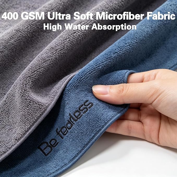 BOBOR Gym Towels for Men and Women, 3 Pack 15 x 30 Inch Microfiber Workout Towels, 400 GSM Quick Dry Sweat Towels with Center Hanging Loop, Soft Absorbent Sports Towels for Yoga, Running, Swimming