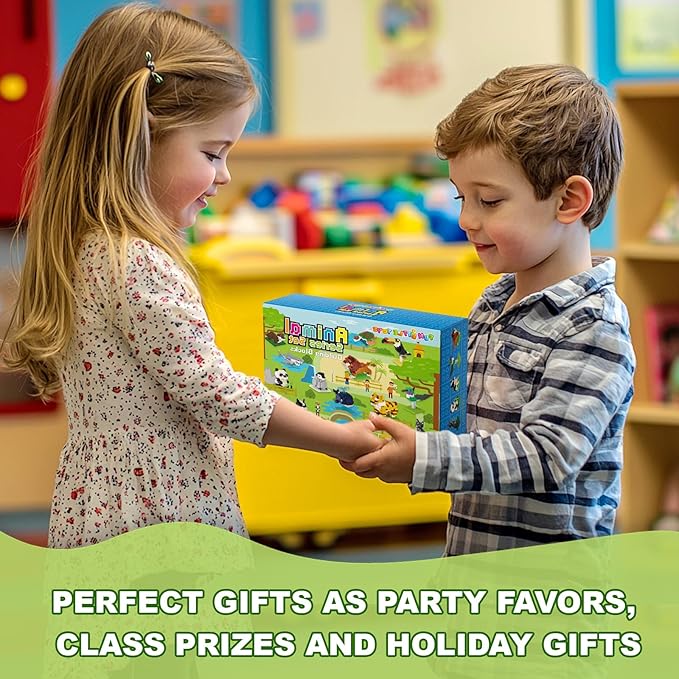 FUN LITTLE TOYS Party Favor for Kids Building Set, Mini Animals Building Blocks Sets Goodie Bags Stuffers for Kid, Small Toy Prizes, 12Pack Kit Birthday Party Favor Gifts Toys for Ages 8-13
