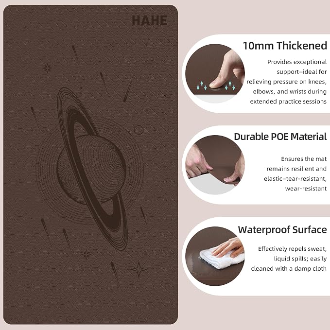 Extra Wide Yoga Mat, 72"x40"x0.4"Thick, Large Exercise Mat, Oversized Non Slip Workout Mat with Strap for Yoga, Pilates, Fitness, Home Gym Studio