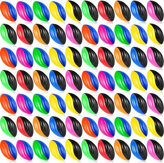 Jerify 12 Pcs Mini Footballs for Kids Spiral Foam Football Bulk 5 Inch Soft Small Waterproof Foam Ball Sports Birthday Toddler Football for Indoor and Outdoor Game(Assorted Color)