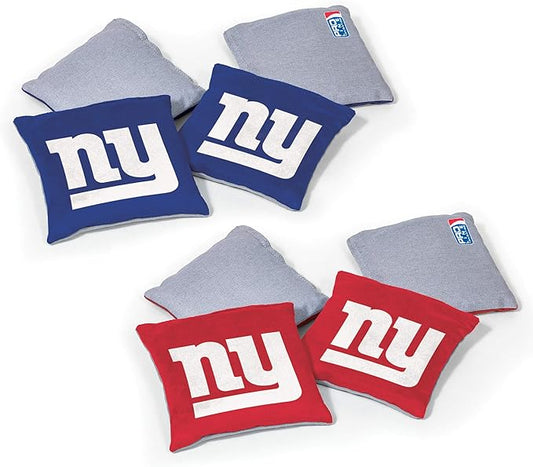 NFL Pro Football Dual Sided Bean Bags by Wild Sports, 8 Count, Premium Toss Bags for Cornhole Set - Great for Tailgates, Outdoors, Backyard