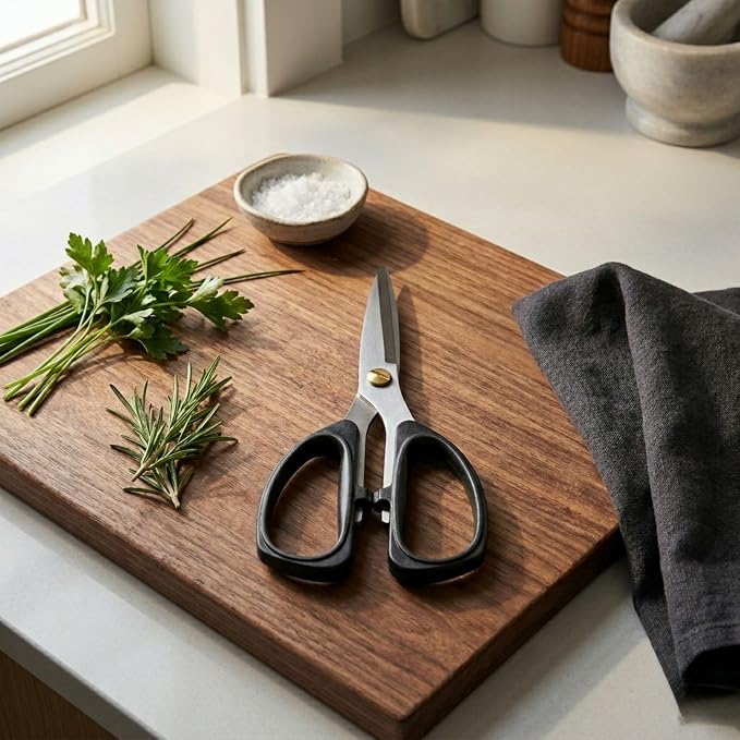 2 Pack All Purpose Kitchen Scissors, Durable Stainless Steel Scissors, Soft Grip Comfort Handle, 7.75 Inch, Black