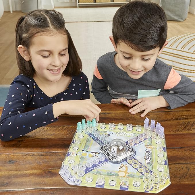 Hasbro Gaming Trouble: Bluey Edition Board Game for Kids, 2-4 Players, Race Bluey, Bingo, Bandit, or Chilli to The Finish, Ages 5 and Up (Amazon Exclusive)