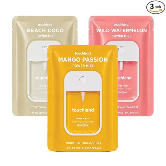 Touchland Hand Sanitizer Spray, Tropical Trio - 3 x 1 FL OZ