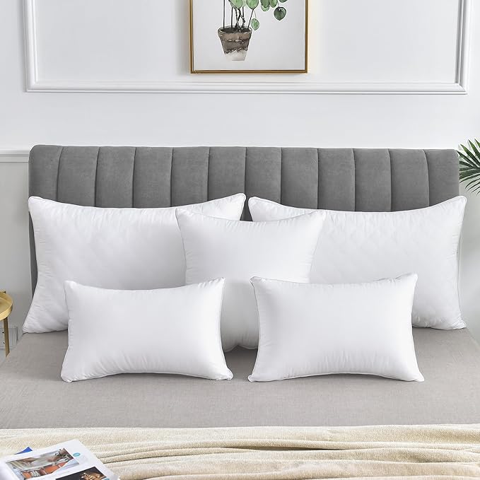 Oubonun 12"x20" Throw Pillow Insert – Plush and Supportive Decorative Cushion with 100% Cotton Cover, for Couch, Sofa, Bed, Chair – Pack of 1