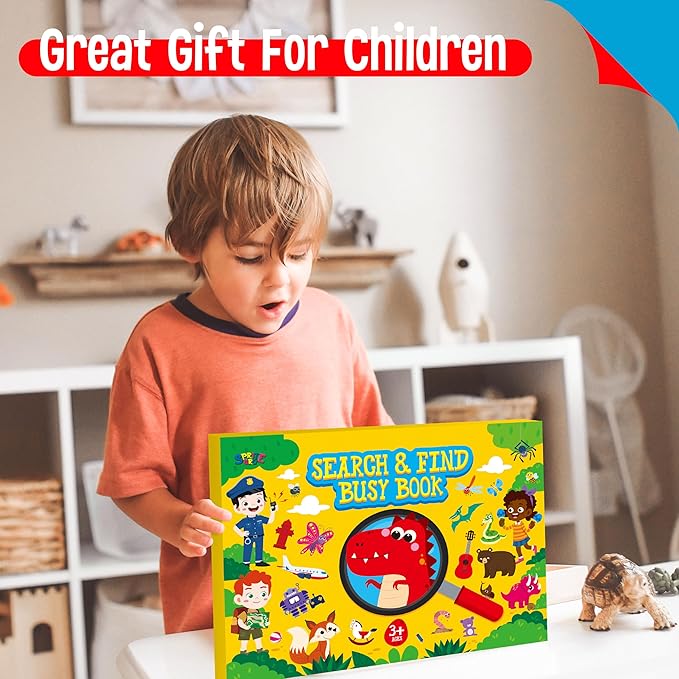 Search & Find Book, 30 Different Themes 32 Pages Activities Book, Montessori Learning Toy Educational Game Autism Sensory Toys for Preschool Girls and Boys Ages 3, 4, 5, 6