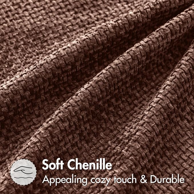 MIULEE Decorative Couch Throw Pillow Covers 20x20 in Red Brown 2 Pack | Modern Boho Accent, Soft Chenille Pillow Covers, Farmhouse Cushion Cases for Home Decor Bed Sofa Living Room