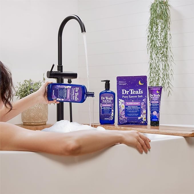 Dr Teal's Sleep Blend Body Wash with Pure Epsom Salt, Melatonin & Essential Oil Blend, 24 fl oz (Pack of 2)