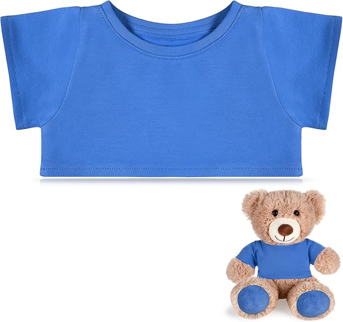 Bear Tee Shirt Fit 14-18inch Bear Clothes Stuffed Animal Clothes Shirt Basic Stuffed Bears Dolls Shirt, Blue