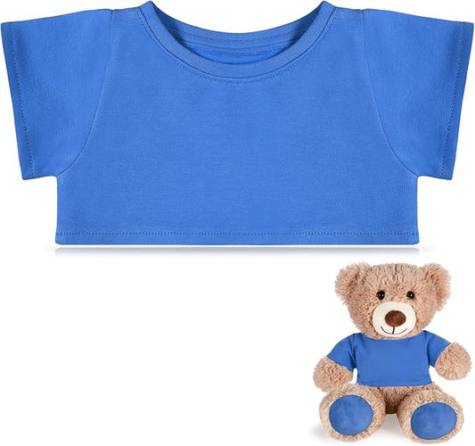 Bear Tee Shirt Fit 14-18inch Bear Clothes Stuffed Animal Clothes Shirt Basic Stuffed Bears Dolls Shirt, Blue