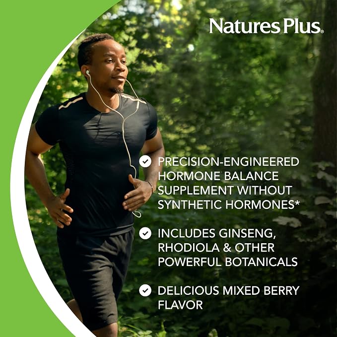 NaturesPlus T Male Liquid - 30 fl oz - Mixed Berry Flavor - Promotes Muscle Gain & Stamina - Vegetarian, Gluten Free - 30 Servings