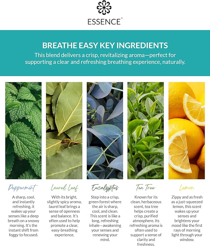 Essence Wearable Aromatherapy Nasal Diffuser – Breathe Easy Essential Oil Nose Ring Refresh Kit – Personal Scent Clip for Travel, Work & Everyday Use – Made in USA