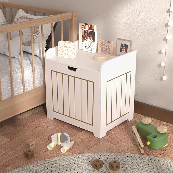 Aenuert Storage Chests, Small Cube Organizer Box,Wooden Entryway Storage (White, Without Handles)