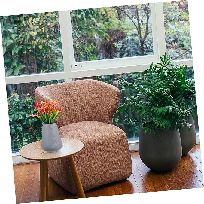 ABOOFAN 2PCS Mediterranean Ceramic Flower Vase Stylish Desktop Planter for Indoor Outdoor Decoration Matte Finish Vases for Wedding and Home Decor