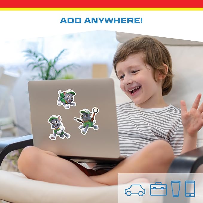 Paw Patrol Rocky Decals - Set of 3 Vinyl Stickers for Kids and Adults - Vinyl Decals for Laptop, Tumbler, Water Bottle, Vehicles - Nickelodeon Stickers