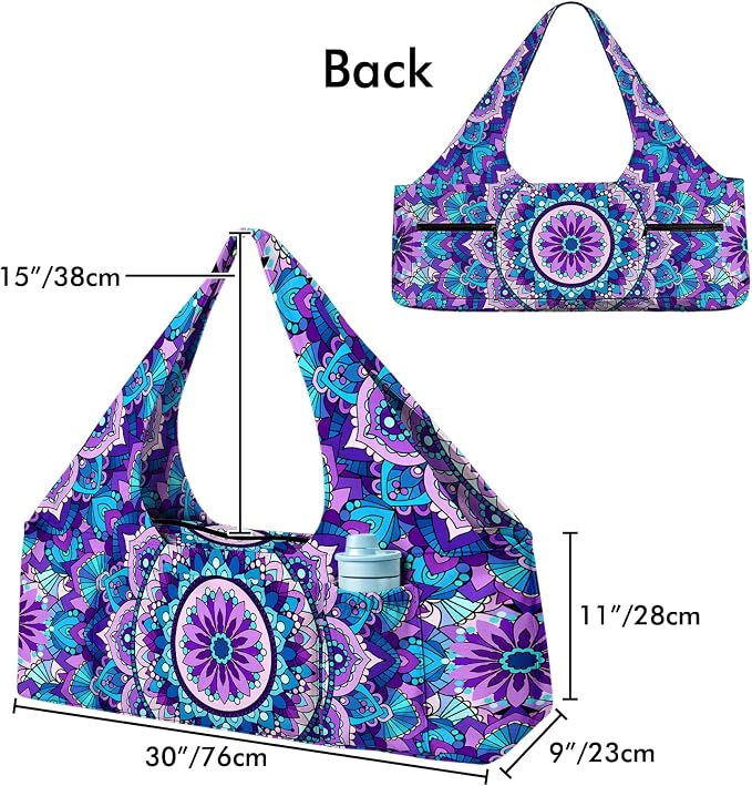Yoga Mat Bag Large Yoga Bag and Carrier with Strap Zipper and Pockets Fits All Your Stuff Yoga Tote Pilates Bags for Women Fit Most Size Mats