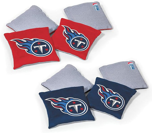 NFL Pro Football Dual Sided Bean Bags by Wild Sports, 8 Count, Premium Toss Bags for Cornhole Set - Great for Tailgates, Outdoors, Backyard