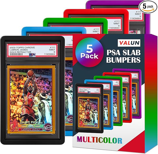 5 Pack Slab Guards Fits PSA & CGC & TAG Slabs - PSA Slab Guard Hard TPU PSA Slab Protector for Graded Cards – PSA Slab Bumper Guard for Graded slabs – Slab Protector for PSA Cards