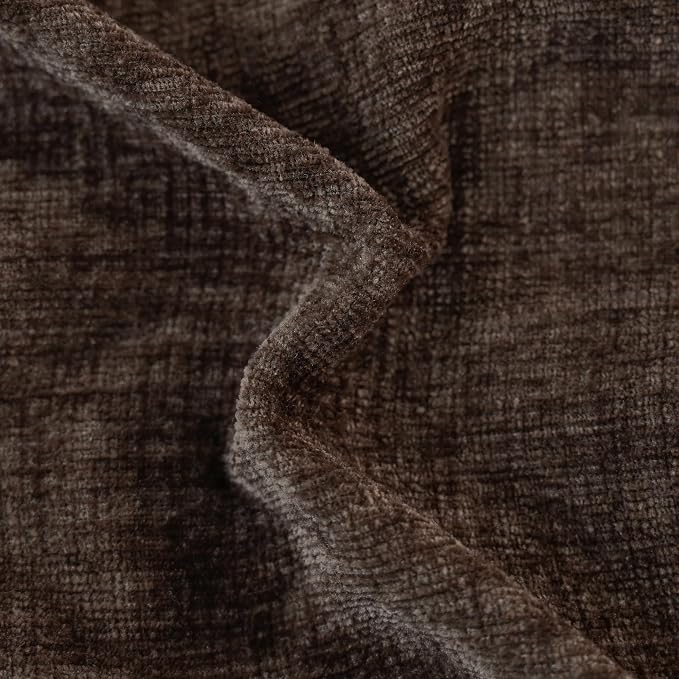 CaliTime Decorative Couch Throw Pillow Covers 22 X 22 Inches Coffee | Pack of 2, Cozy Chenille Cushion Cases, Cotton Thread Stitching Edges, for Sofa Bed Living Room Farmhouse