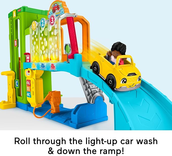 Fisher-Price Little People Toddler Playset Light-Up Learning Garage with Smart Stages Plus Toy Car and Ramp for Ages 1+ Years