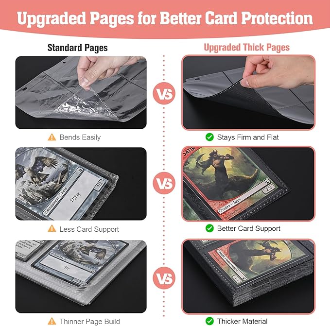 Trading Card Binder Album, 900 Pockets, 3-Ring Refillable with 50 Double-Sided 9-Pocket Sheets, Fits 2.5"x3.5" TCG & Sports Cards, Acid-Free, Zippered PU Cover, Cherry Anime Design