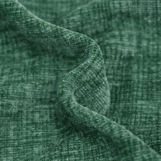 CaliTime Decorative Couch Throw Pillow Covers 18 X 18 Inches Dark Green | Pack of 4, Cozy Chenille Cushion Cases for Sofa Bed Living Room Farmhouse Home
