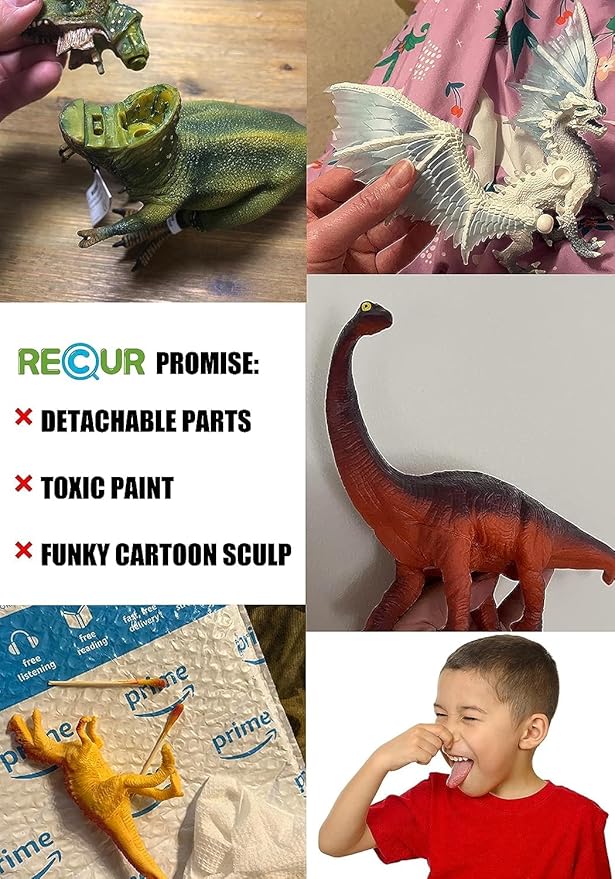 RECUR Bright Dragon Action Figurine, White Dragon Toys for Boys Girls Kids, RPG Figures Miniatures for Tabletop Display & Roleplaying, Collectors Toy Age 3 +