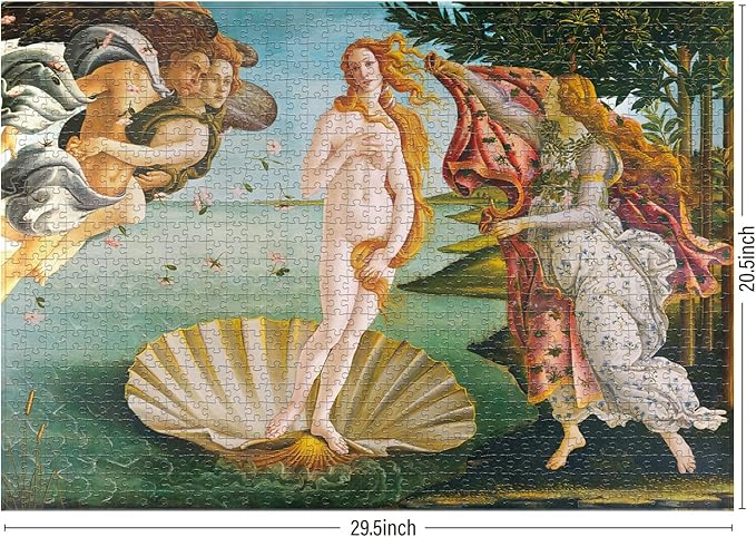 Antelope - 1000 Piece Puzzle for Adults, Birth of Venus Jigsaw Puzzles 1000 Pieces, Sandro Botticelli Officially Licensed, High Resolution, Matte Finish, Smooth Edging, No Dust