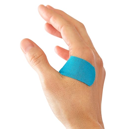 CURAD Performance Series Antibacterial Bandages, Extreme Hold Adhesive Technology, Finger & Knuckle Bandages, Flexible Fabric, Variety Pack with Assorted Sizes & Colors, 50 Count