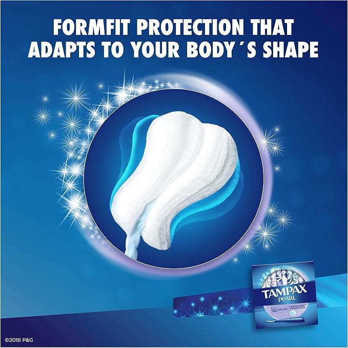 Tampax Pearl Plastic Tampons, Light Absorbency, Unscented, 36 Count (Pack of 2) (72 Total Count) (Packaging May Vary)