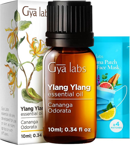 100% Pure Ylang-Ylang Essential Oil - 0.34 Fl Oz - Ylang-Ylang Oil for Hair, Skin, Diffuser, Aromatherapy & DIY Candle Making Scent