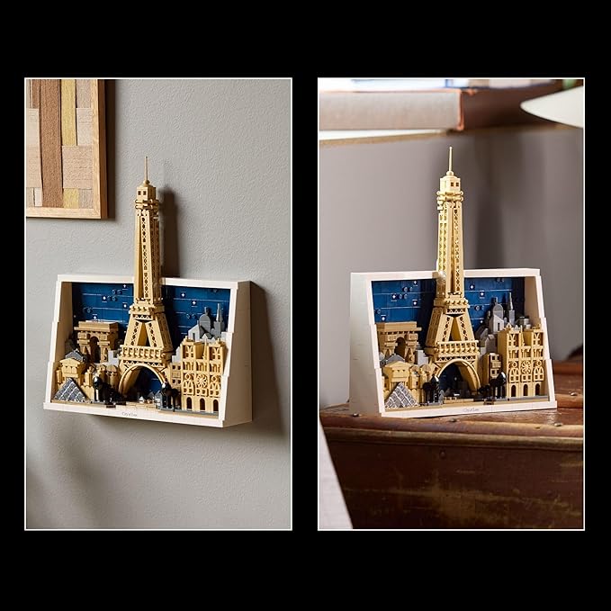 LEGO Architecture Paris – City of Love Building Set for Adults - DIY Office or Bedroom Decor for Women & Men, Ages 18+ - Buildable Frame to Hang or Stand for Display - Gift Idea for Birthdays - 21064