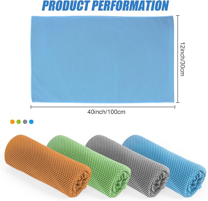 4 Pack Cooling Towel for Face Neck,Workout Gym Fitness Yoga Running Tennis Hiking Camping Cool Towels(4 Pack-01)