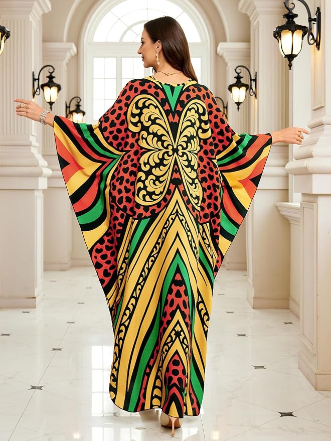 Mumu Dresses for Women Plus Size, Bohemian Kaftan Beach Cover Up Long Maxi Nightgown Soft Loungewear