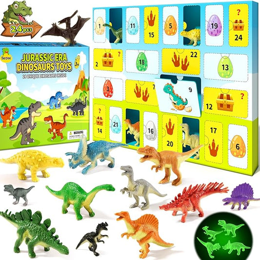 Advent Calendar 2025 Kids Dinosaur Toys for Boys 4-6 6-8 8-12, Kids Toddler Toys for 3+ Year Old Boy, 24 Dinosaur Surprise Christmas Birthday Gifts for Boys Girls, Party Favor for Dinosaur Lovers