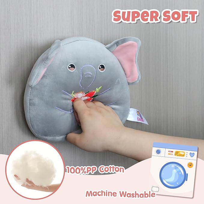 Easfan Elephant Plush Pillow Soft Grey Plush Toy Stuffed Animal Home Room Decoration Birthday Gifts for Women,Mom