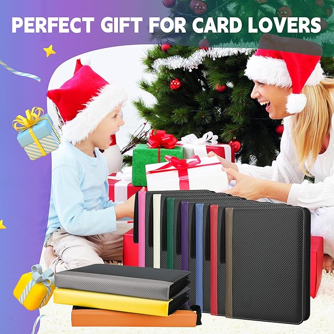 9 Pockets Trading Card Binder with Sleeves Card Organizer, 900 Double Sided Pocket PU Card Collection Binder, Baseball Binder,for Sports Card, MTG, TCG Yugioh Card (Purple)