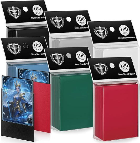 600 Pack MTG Card Sleeves, Matte Dual Card Sleeves with Opaque Back & Smooth Shuffle, Tear Resistant Card Protectors for MTG, TCG and Game Cards (6 Colors)