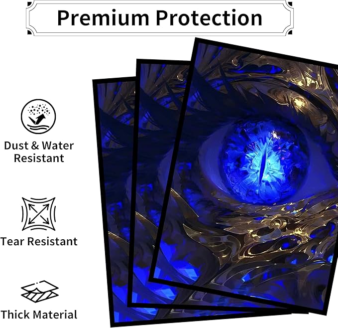 MTG Card Sleeves, Ultra Clear Front & Matte Finish Back, 100 Count Standard Size Matte Art Sleeve for Magic The Gathering (Blue Longan)